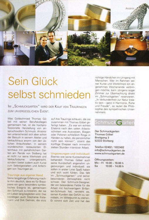 Schmuckgarten - Zeitungsartikel Schmuckgarten - Zeitungsartikel