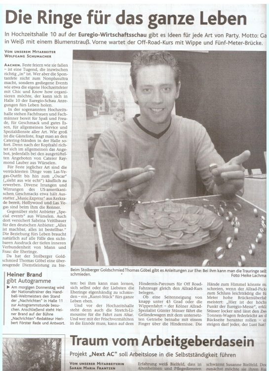 Schmuckgarten - Zeitungsartikel - Aachener Nachrichten Mittwoch 7. März 2007 Schmuckgarten - Zeitungsartikel - Aachener Nachrichten Mittwoch 7. März 2007