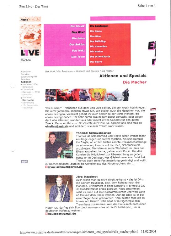 Schmuckgarten - Zeitungsartikel - Einslive Die MACHER Schmuckgarten - Zeitungsartikel - Einslive Die MACHER