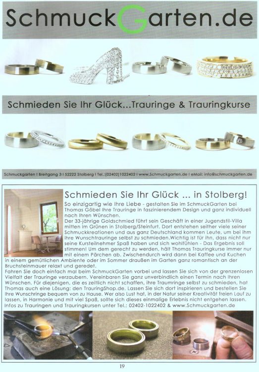 Schmuckgarten - Zeitungsartikel - Heiraten in Stolberg Schmuckgarten - Zeitungsartikel - Heiraten in Stolberg