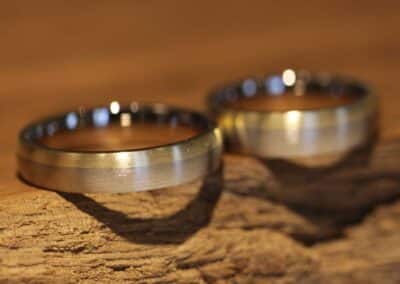 Eheringe selbst gemacht im Traurinkurs, Graugold, Gelbgold.