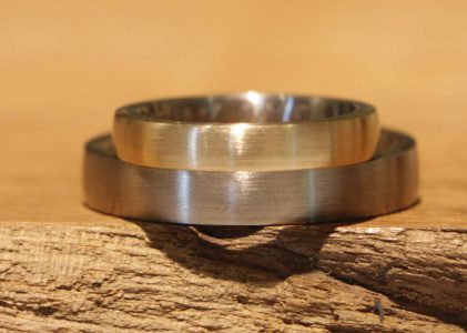 Einzigartige Zweifarbige Stecklöt Hochzeits Ringe Rosegold Graugold Aachen Schmuckgarten Stolberg