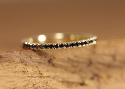 Vorsteckring Gold Beisteckring mit schwarzen Brillanten