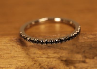 Vorsteckring Gold Beisteckring mit schwarzen Brillanten
