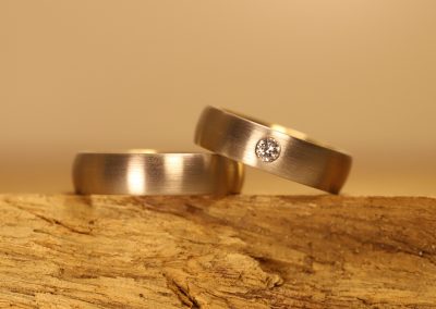 Hochzeit Ringe Zweifarbig Stecklötringe 950 palladium und 750 gelbgold mit Brillant