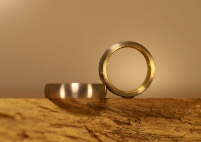 Hochzeit Ringe Zweifarbig Stecklötringe 950 palladium und 750 gelbgold mit Brillant