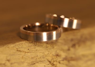 Eckige Trauringe Zweifarbig Scheibenring Rotgold Graugold