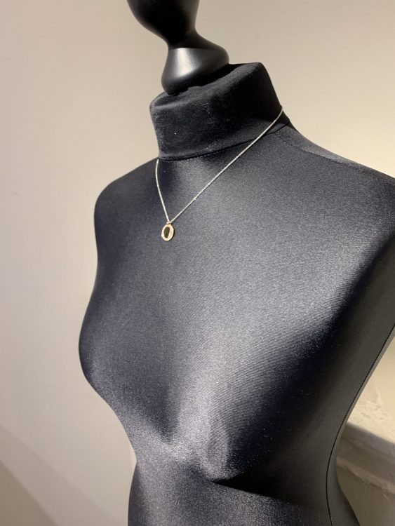 Gravurplatte in 585er Rosegold, Kreis 14mm mit Brillanten