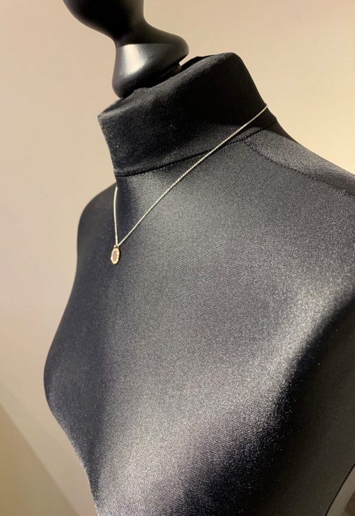 Gravurplatte in 585er Rosegold, Kreis 12mm mit Brillanten