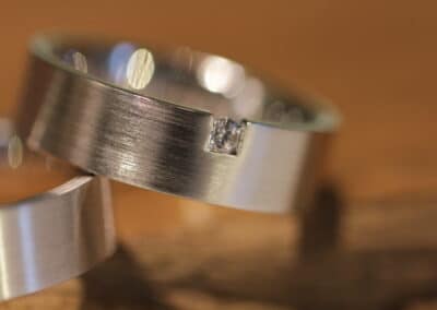 Trauringe 585er Weißgold mit Brillant