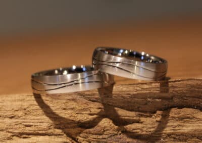 Trauringe 585er Weißgold mit Brillant