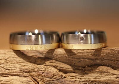 Trauringe Zweifarbig 750er Weißgold & Gelbgold