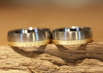 Trauringe Zweifarbig 750er Weißgold & Gelbgold
