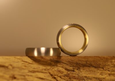 Eheringe Zweifarbig Stecklötringe 950er Palladium & 750er Gelbgold