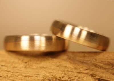 Trauringe Wellenring 585er Rosegold & Graugold