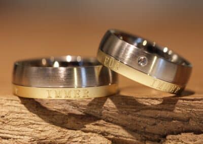 Trauringe Zweifarbig 750er Weißgold & Gelbgold