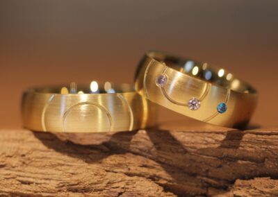 Trauringe 750er Gelbgold mit Muster