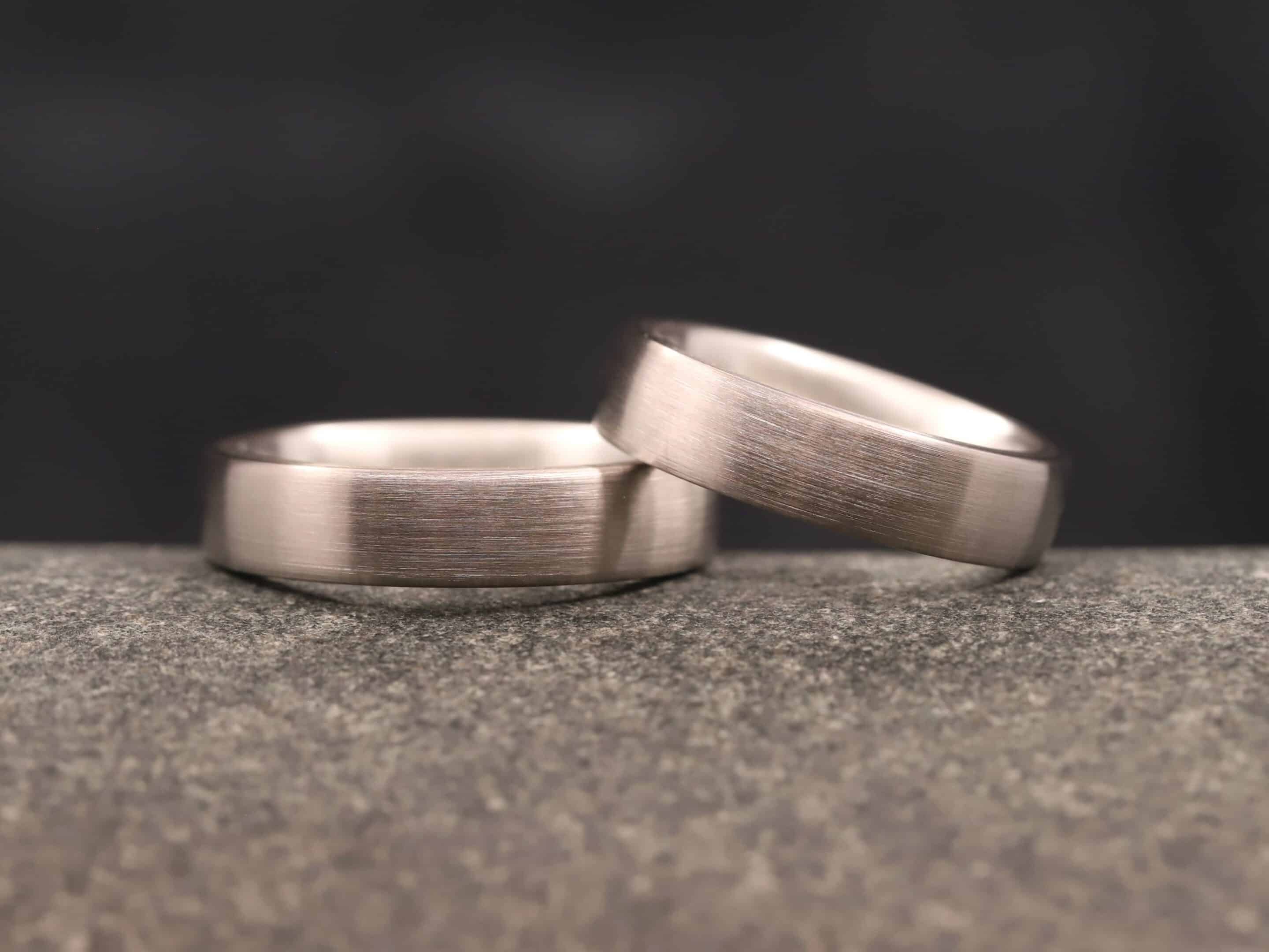 Trauringe 585er Graugold & 925er Silber Stecklötringe