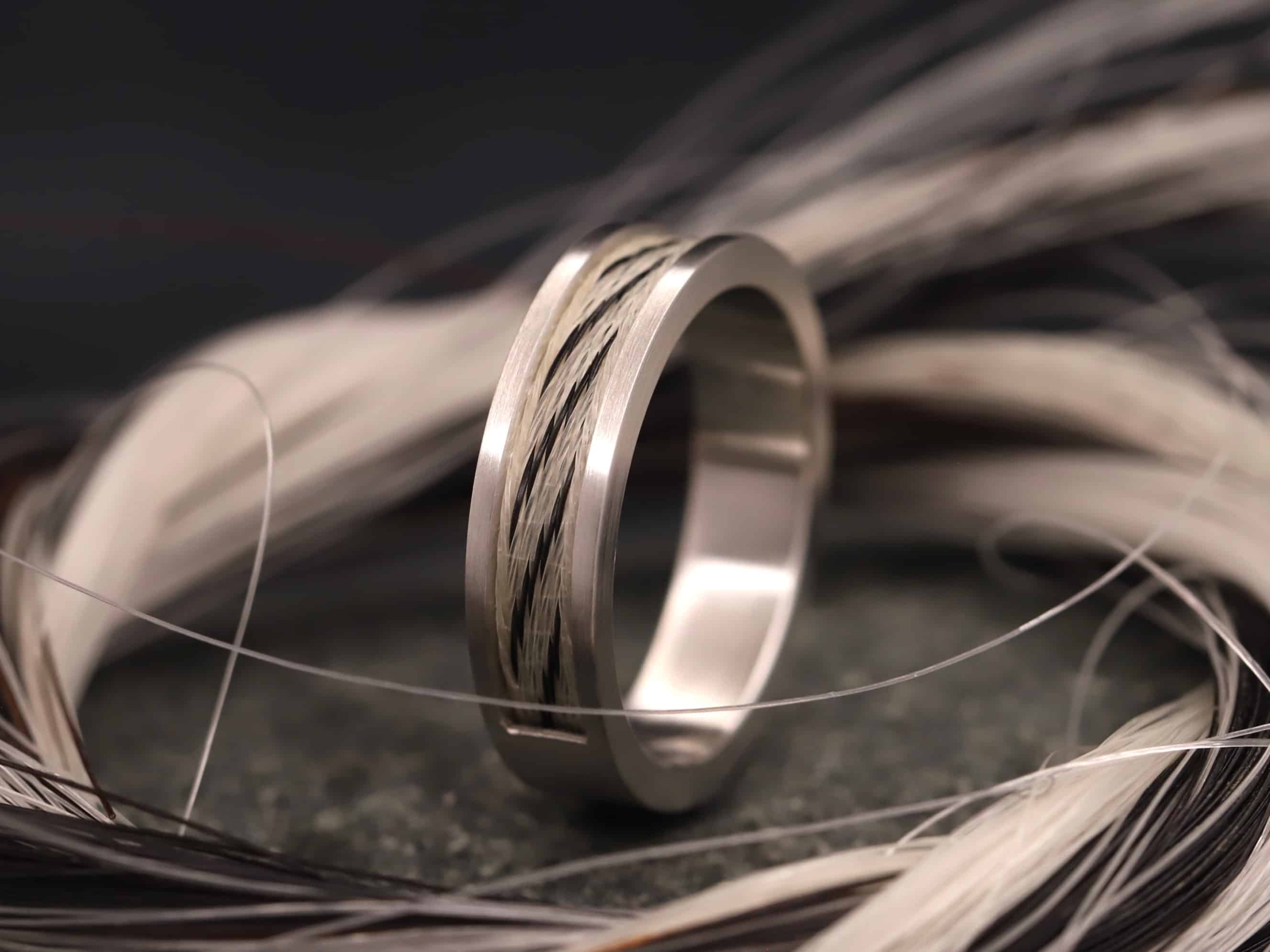 Pferdehaarring 950er Platin – Bild 7