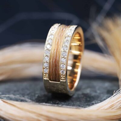 Pferdehaarring 585er Rosegold mit Brillanten