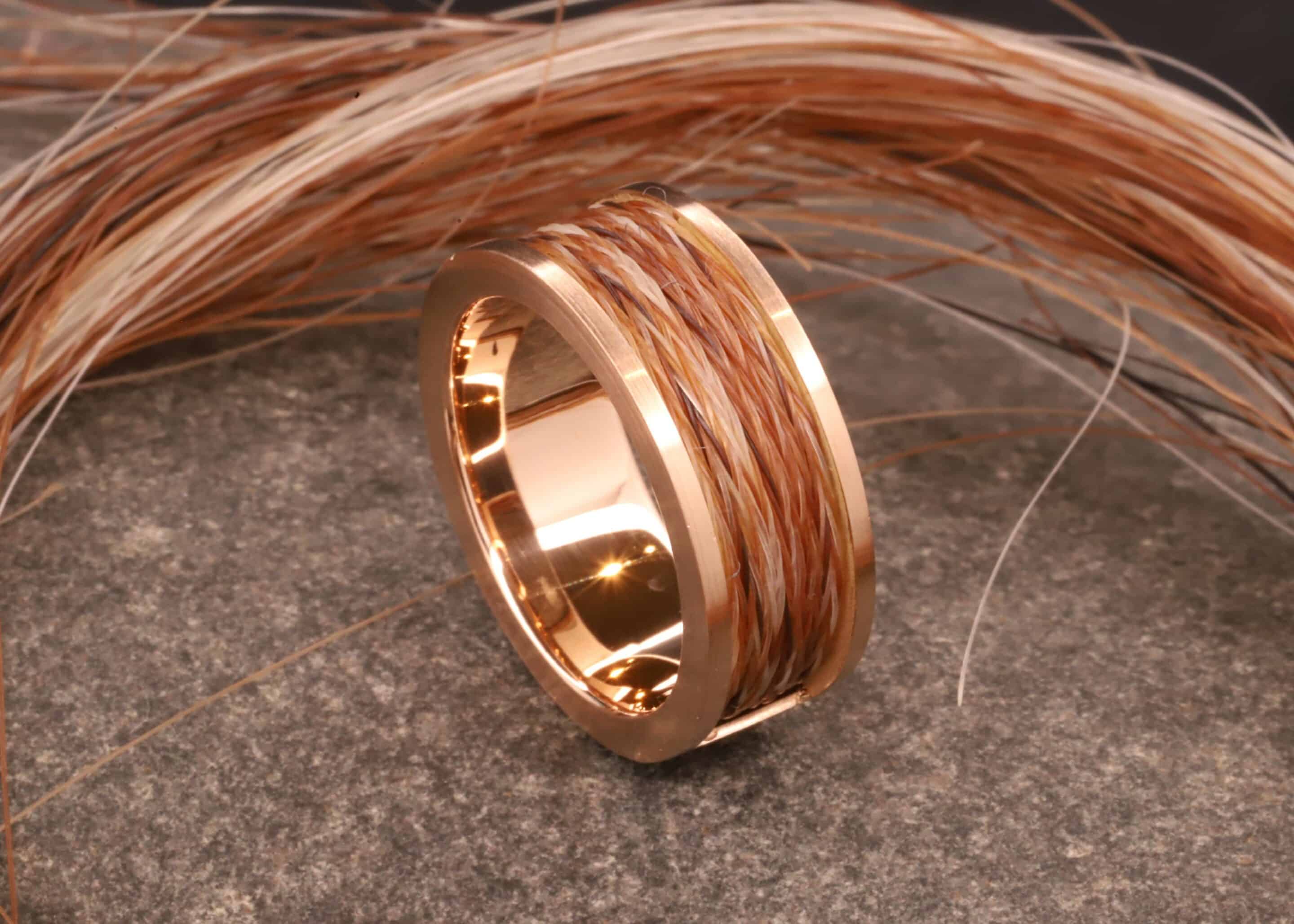 rosegold ring mit pferdehaaren stolberg bei aachen schmuckgarten