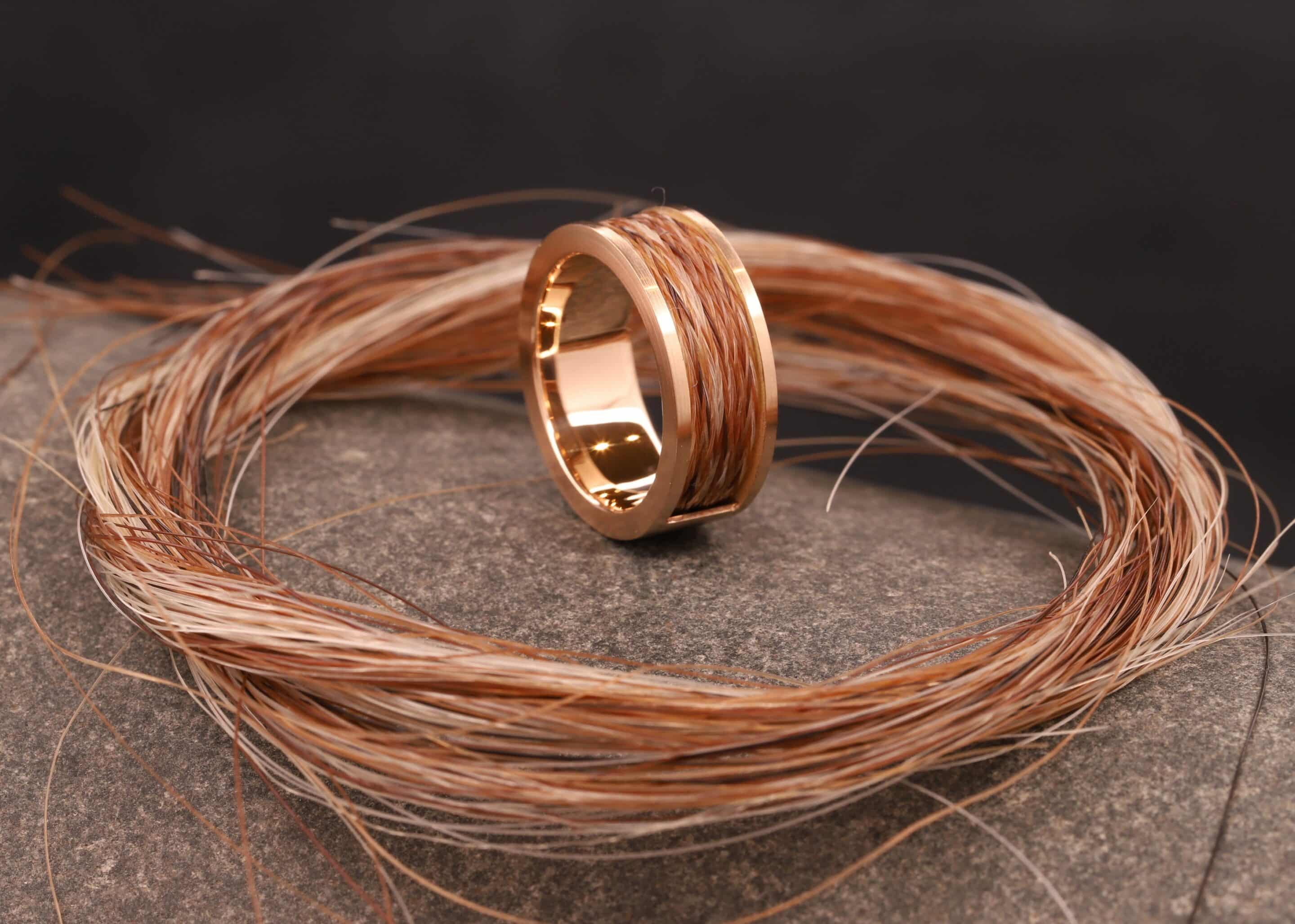 rosegold ring mit pferdehaaren stolberg bei aachen schmuckgarten