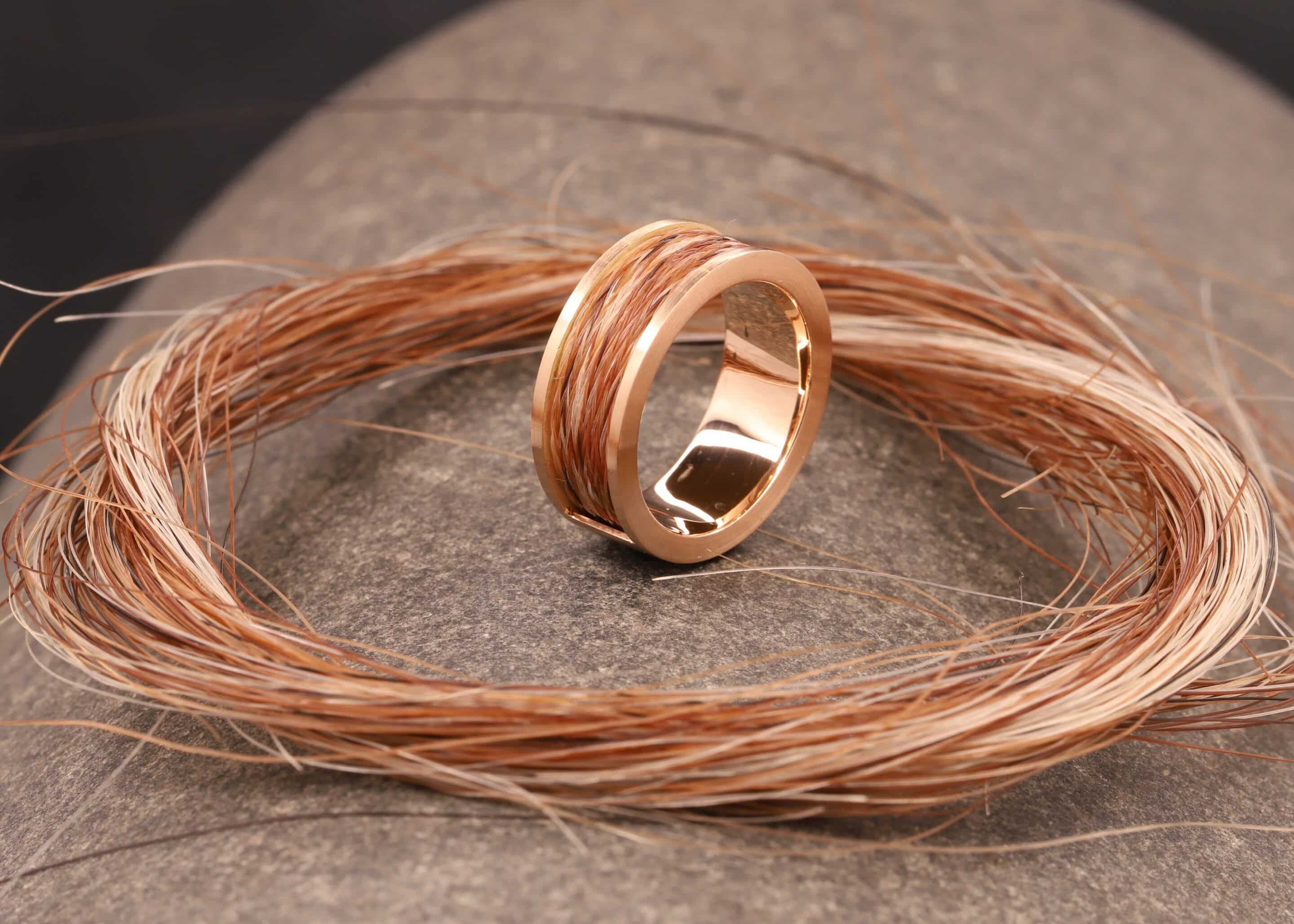 rosegold ring mit pferdehaaren stolberg bei aachen schmuckgarten