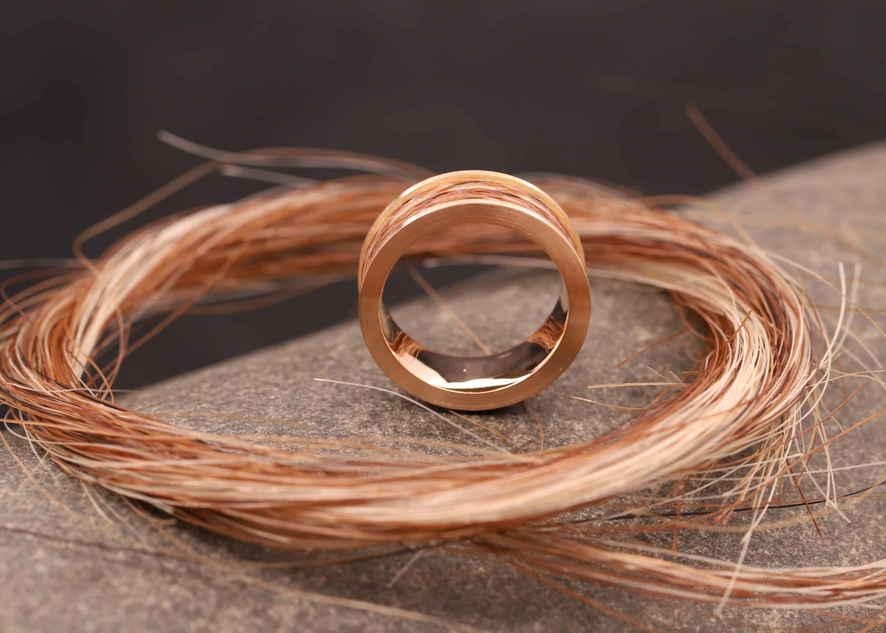 rosegold ring mit pferdehaaren stolberg bei aachen schmuckgarten