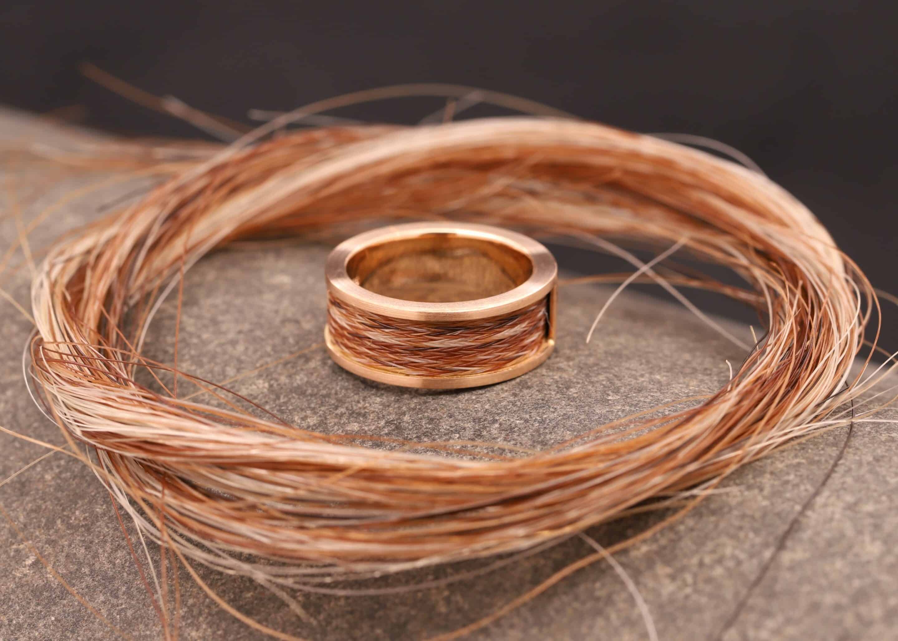 rosegold ring mit pferdehaaren stolberg bei aachen schmuckgarten