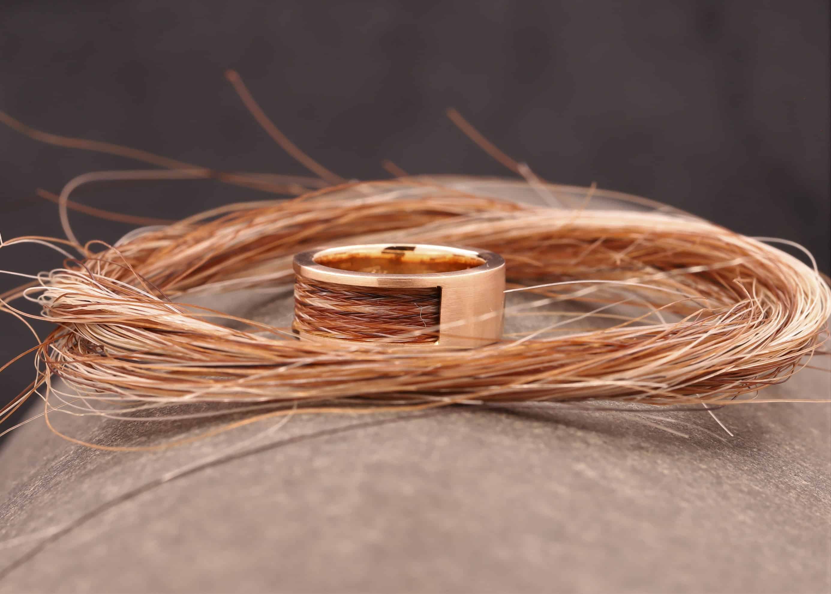 rosegold ring mit pferdehaaren stolberg bei aachen schmuckgarten