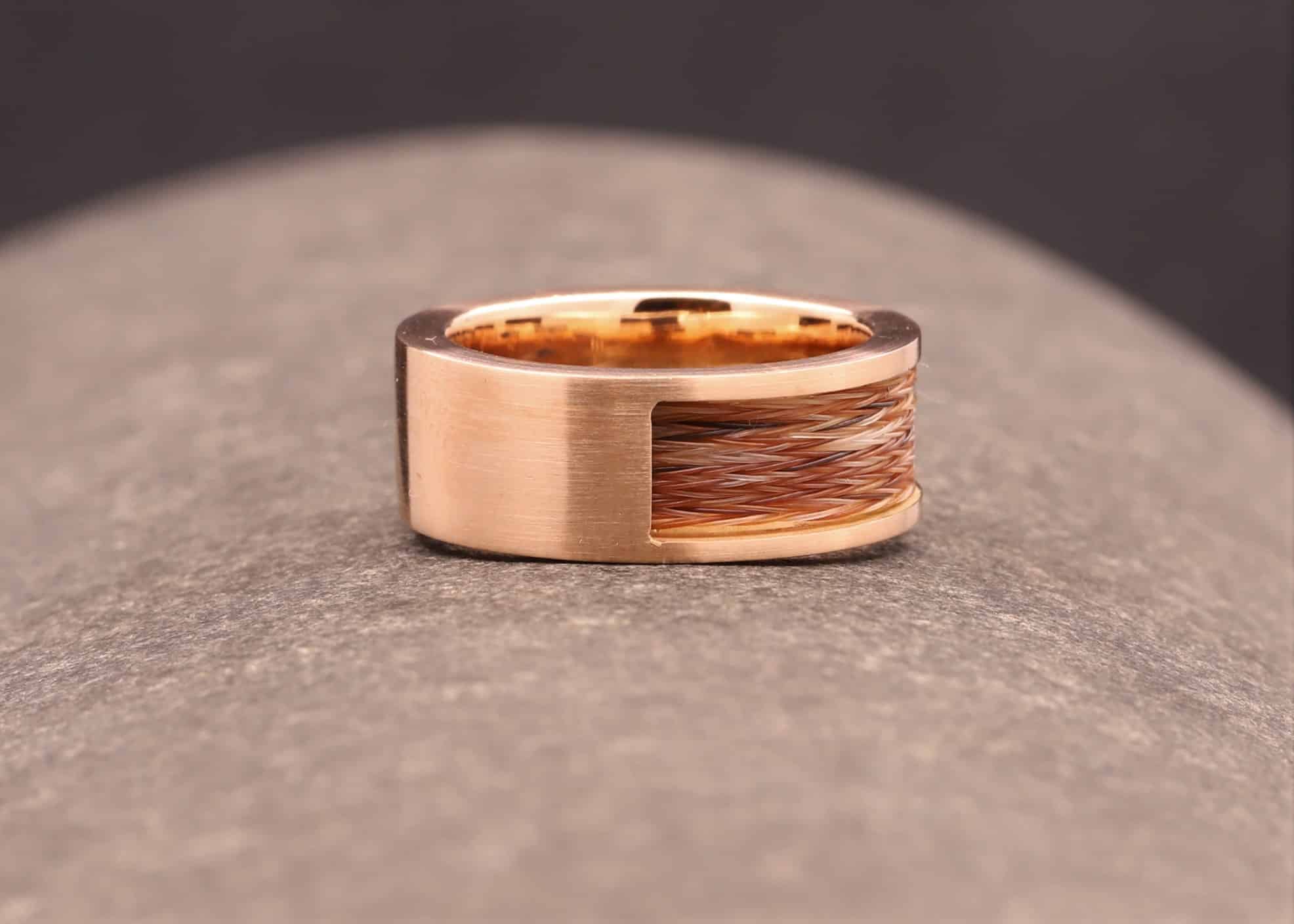 rosegold ring mit pferdehaaren stolberg bei aachen schmuckgarten