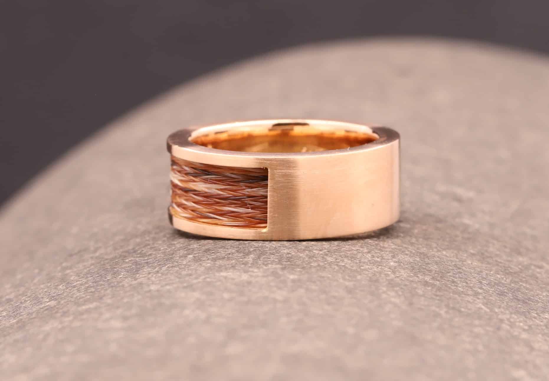 rosegold ring mit pferdehaaren stolberg bei aachen schmuckgarten