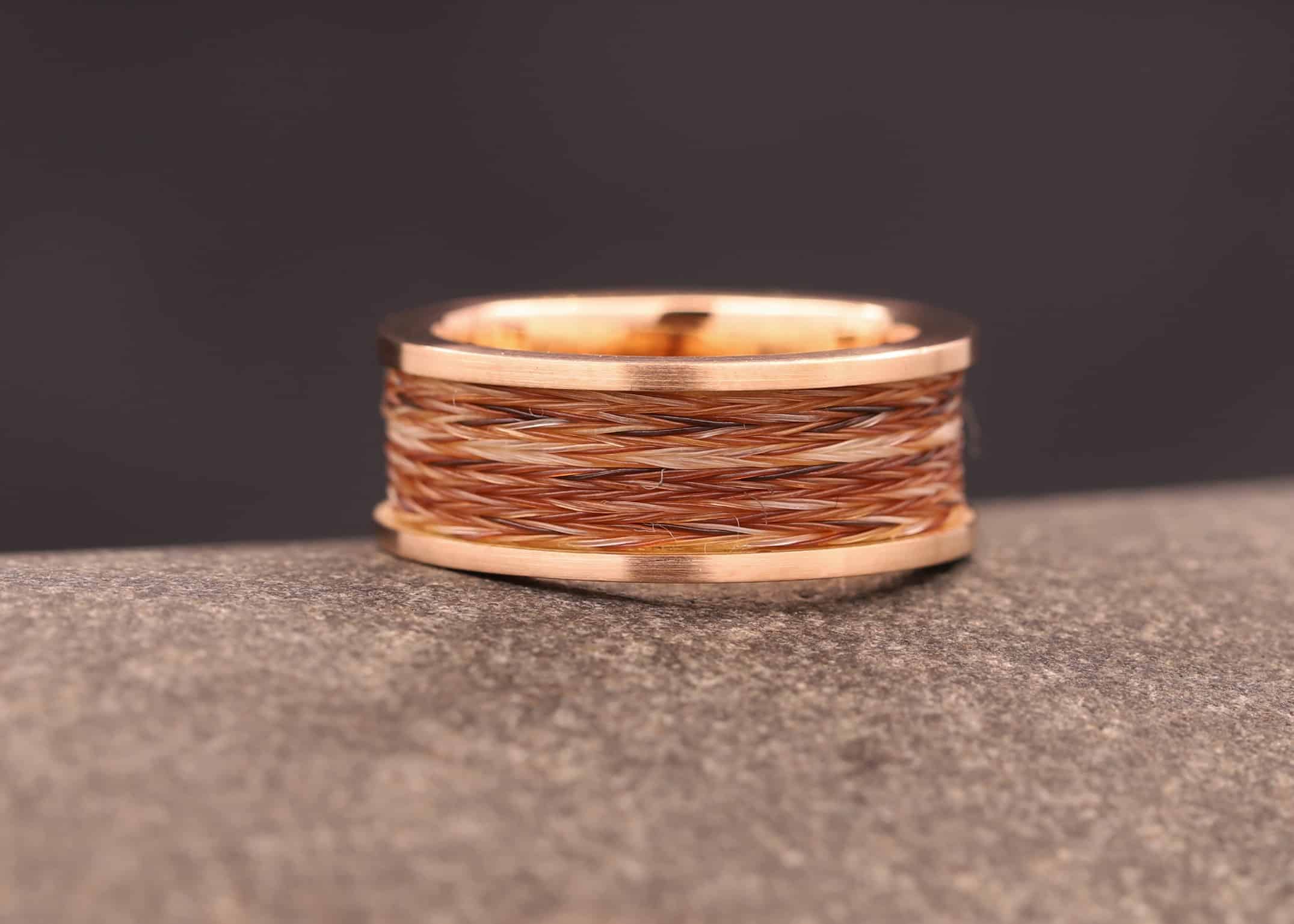 rosegold ring mit pferdehaaren stolberg bei aachen schmuckgarten