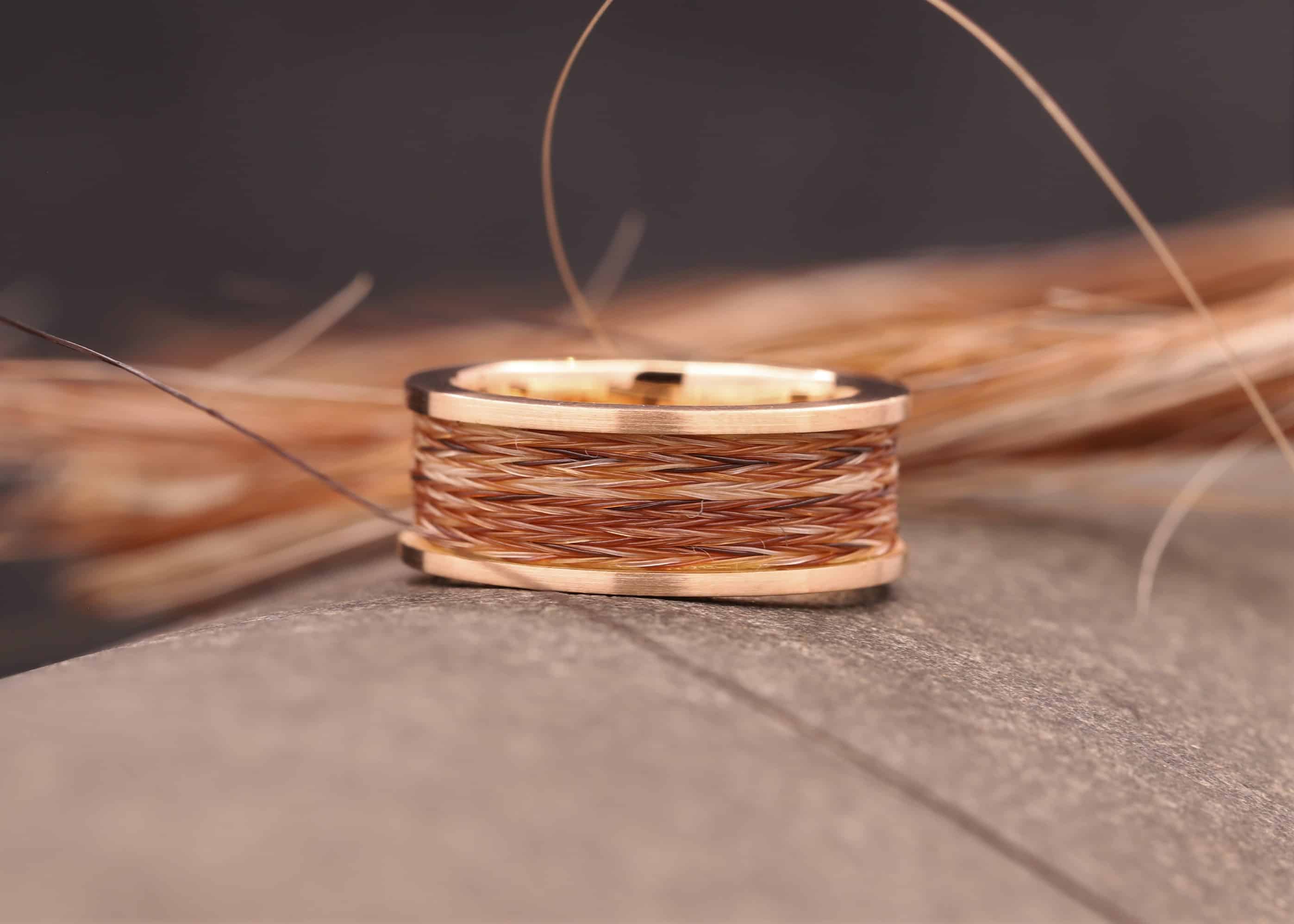 rosegold ring mit pferdehaaren stolberg bei aachen schmuckgarten