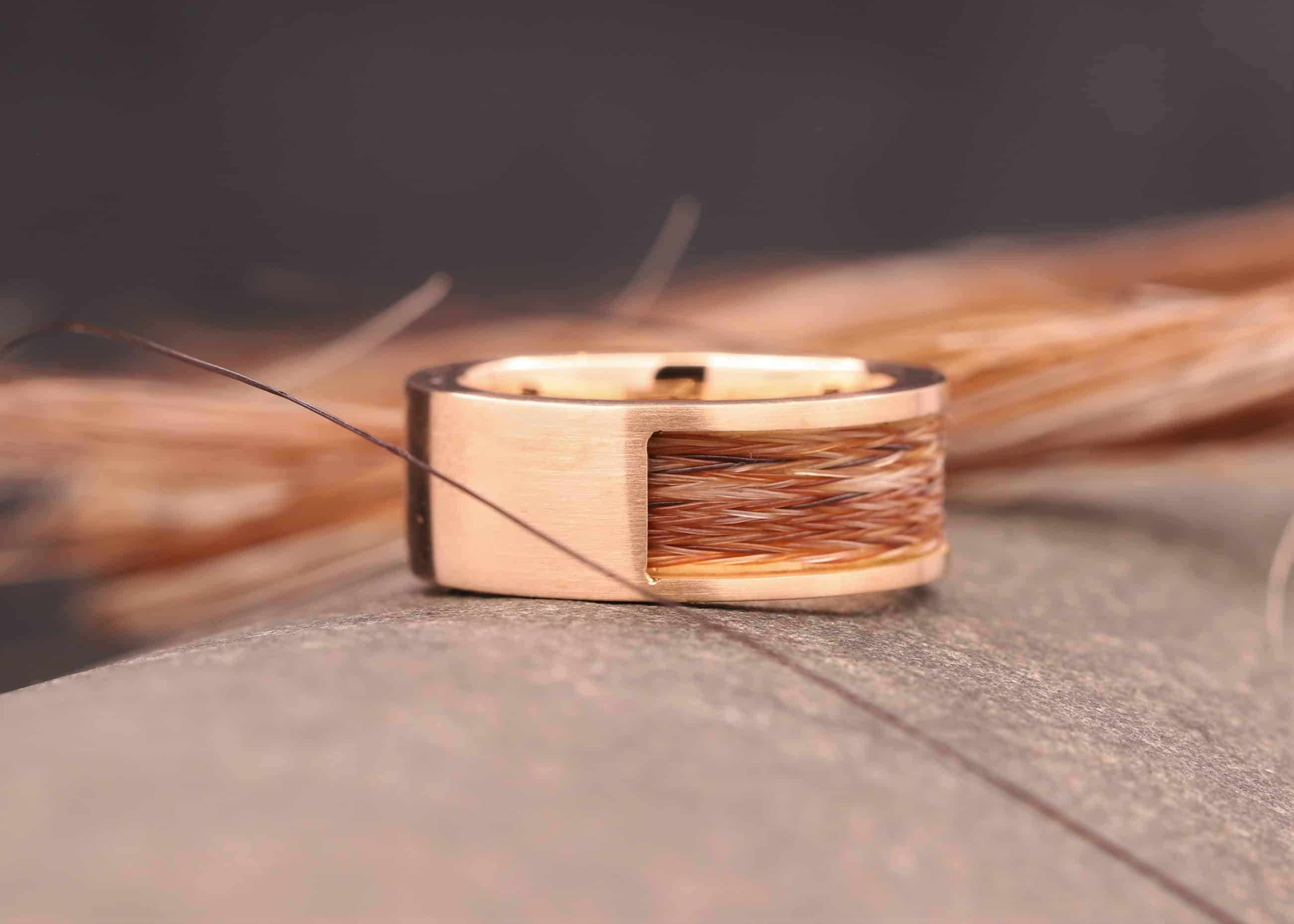 rosegold ring mit pferdehaaren stolberg bei aachen schmuckgarten