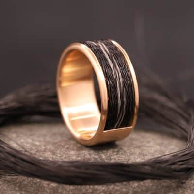 pferde haar ring mit kompfort modell in 585er rose gold hergestellt schmuckgarten
