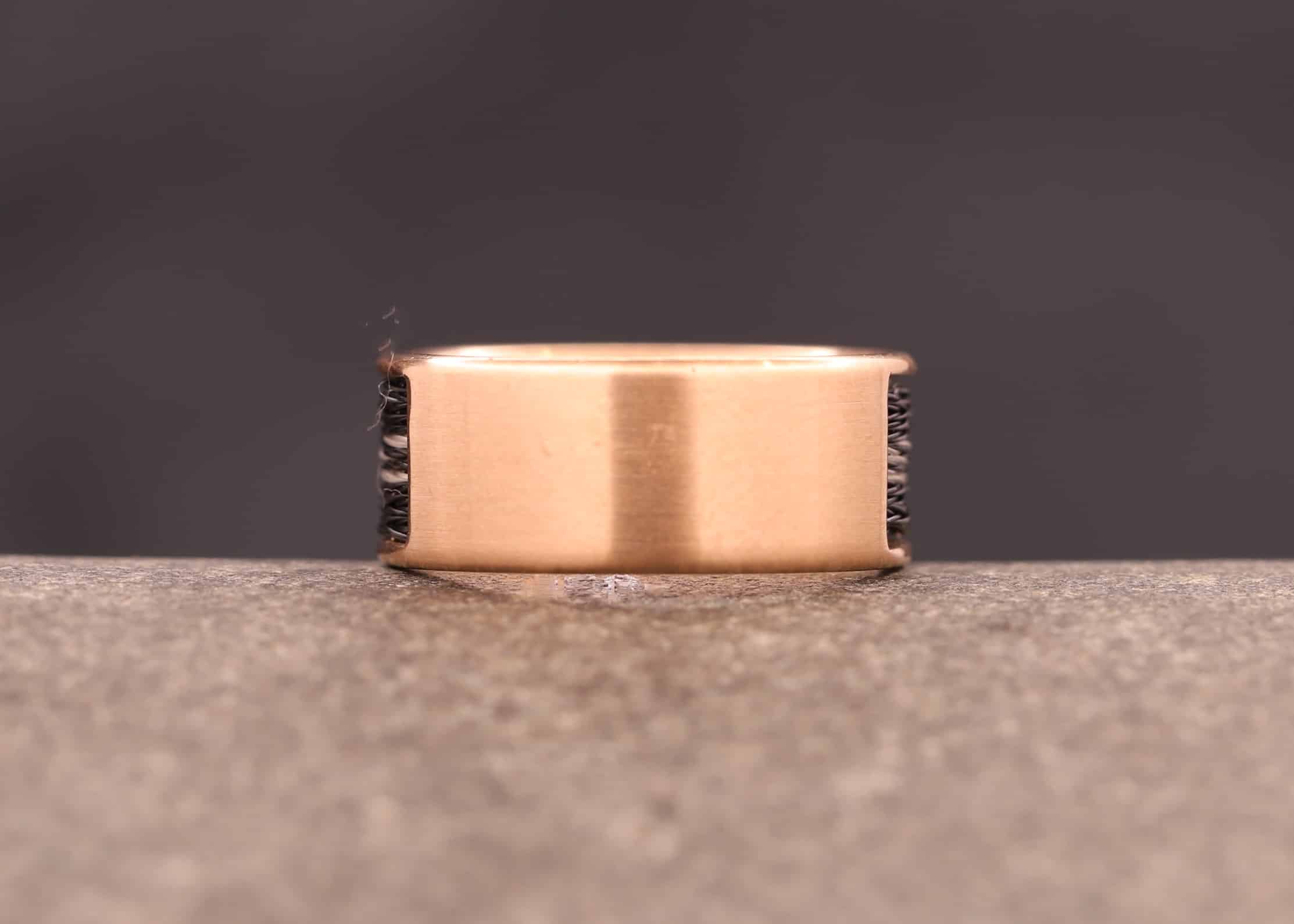 pferde haar ring mit kompfort modell in 585er rose gold hergestellt schmuckgarten