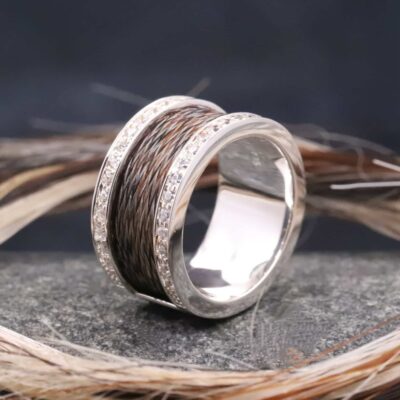 Pferdehaarring 925er Silber mit Zirkonia