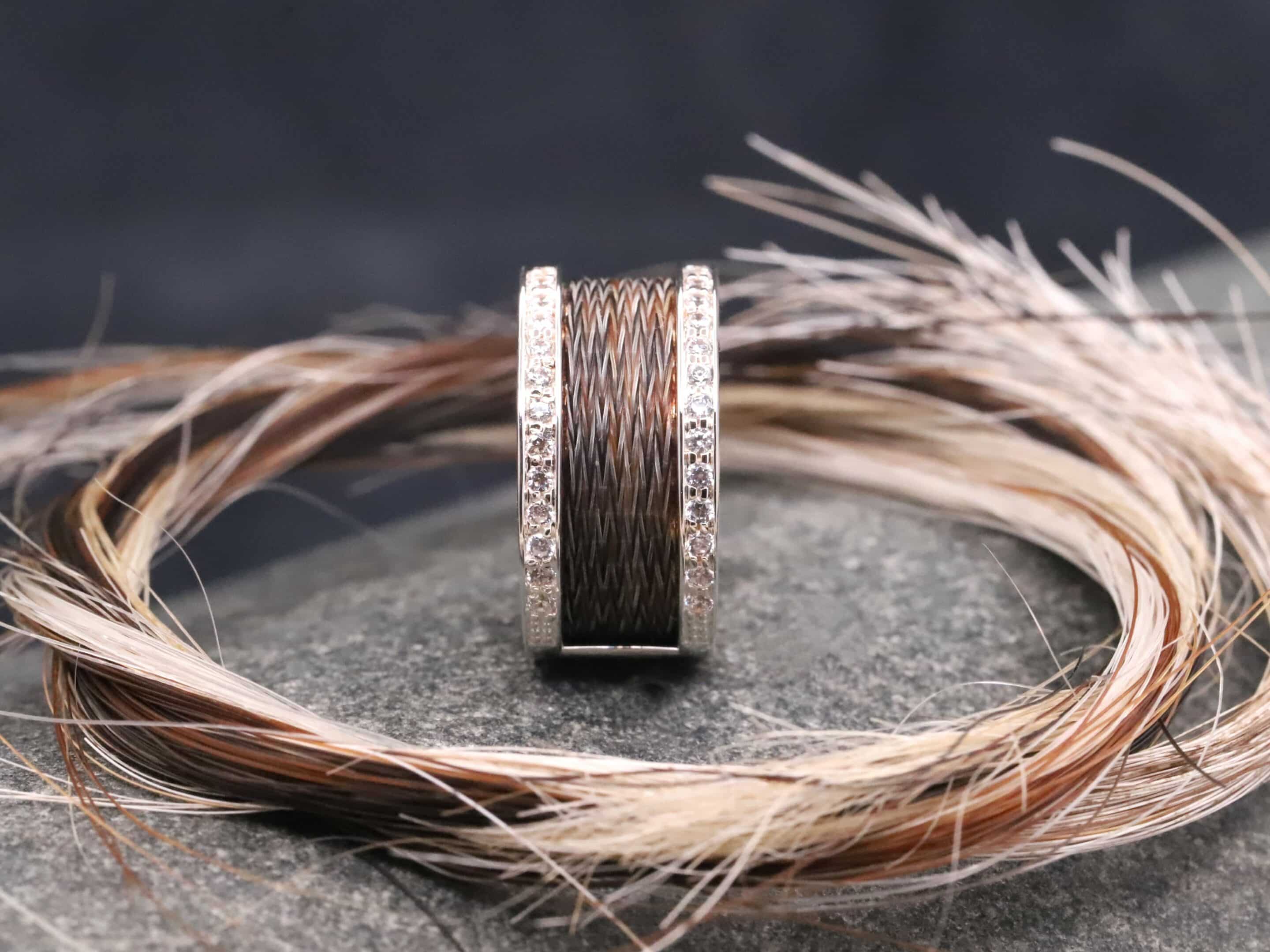 Pferdehaarring 925er Silber mit Zirkonia – Bild 3