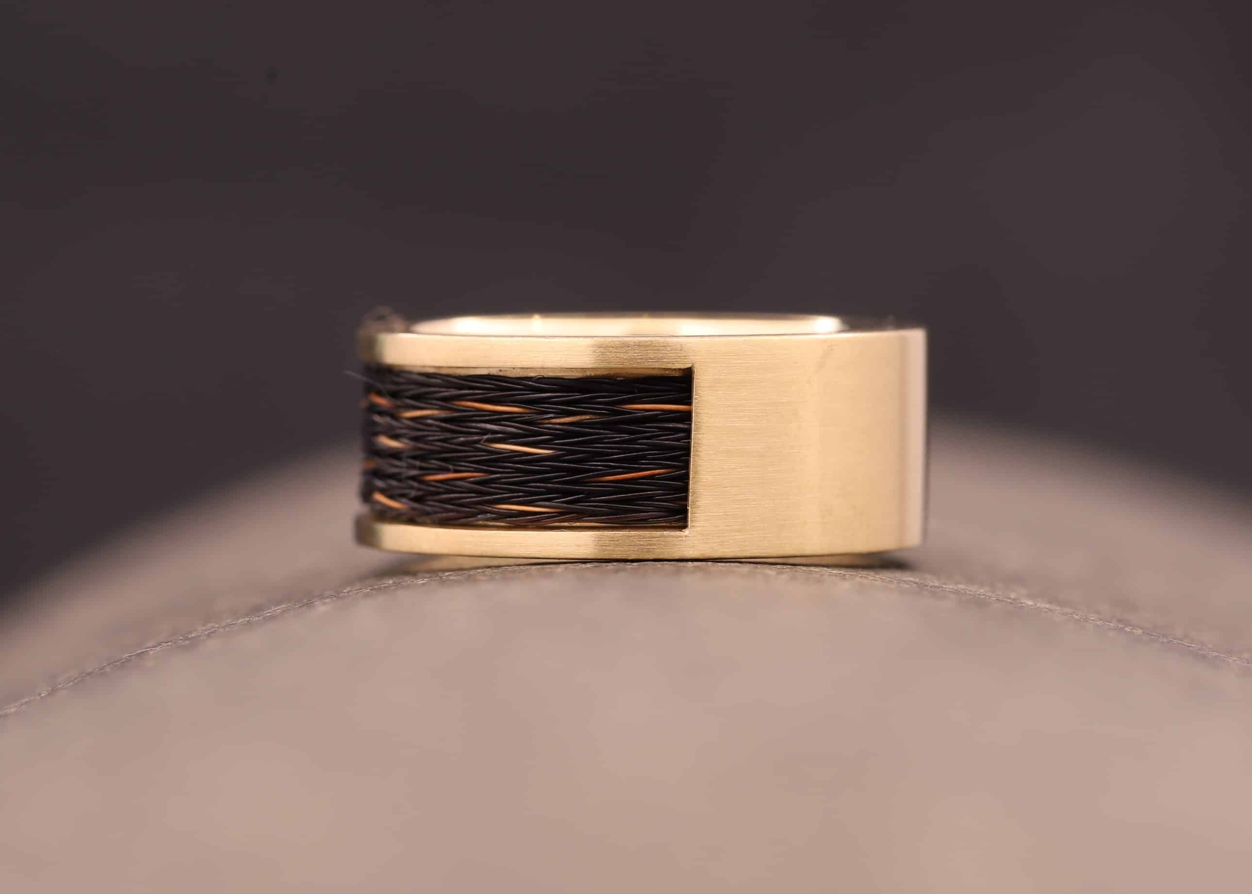 pferdehaar ring aus gelb gold schmuckgarten