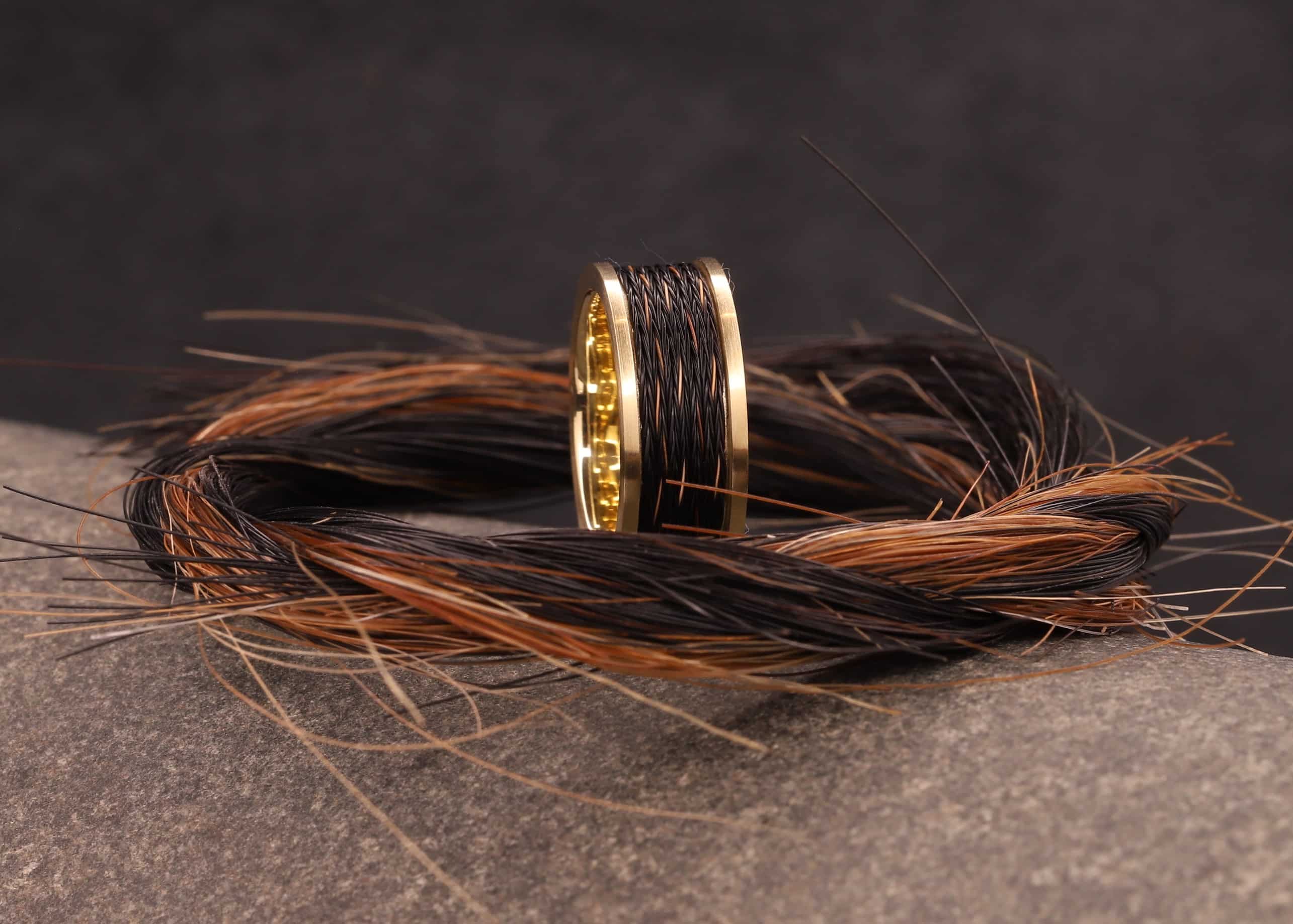 pferdehaar ring aus gelb gold schmuckgarten