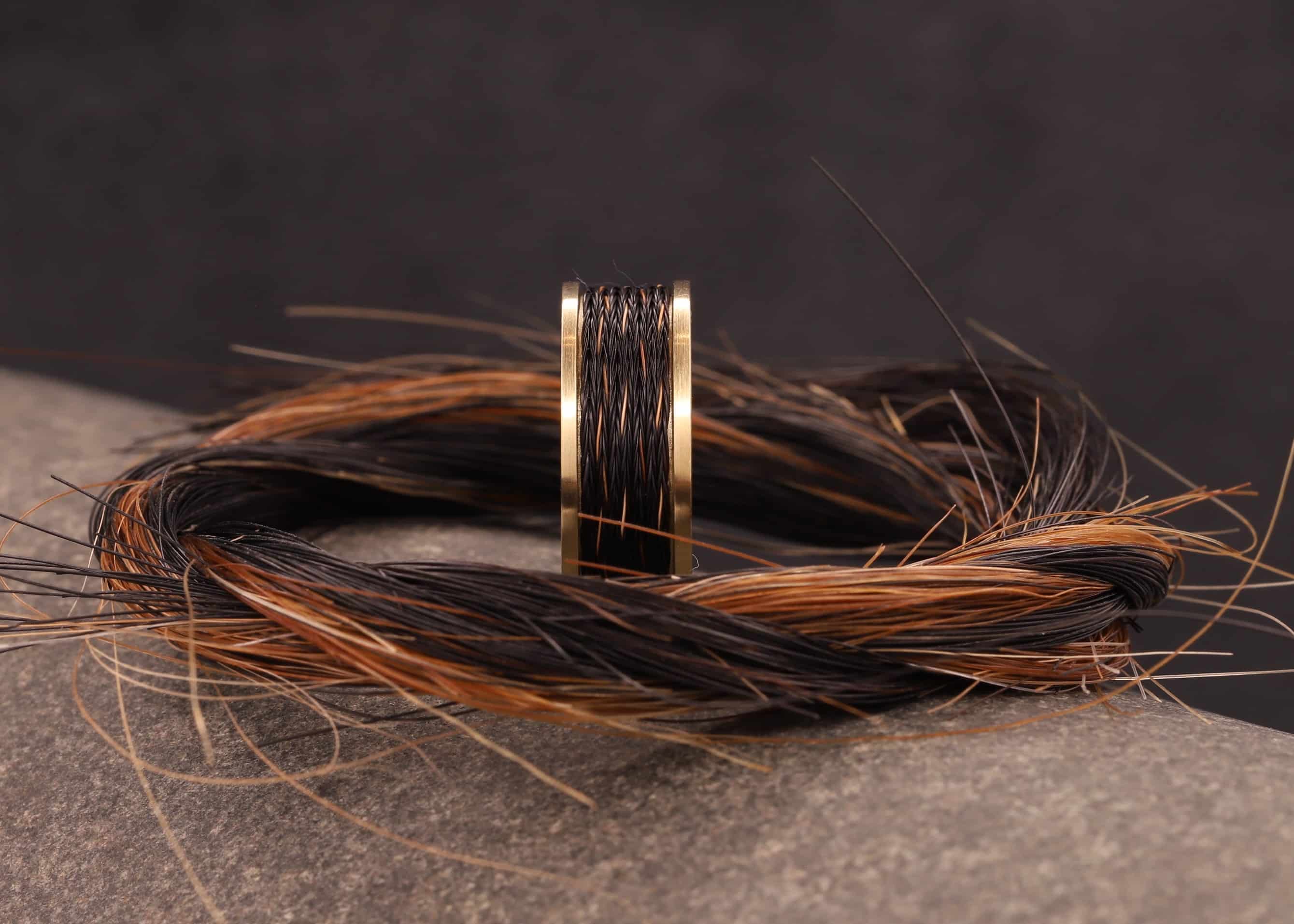 pferdehaar ring aus gelb gold schmuckgarten