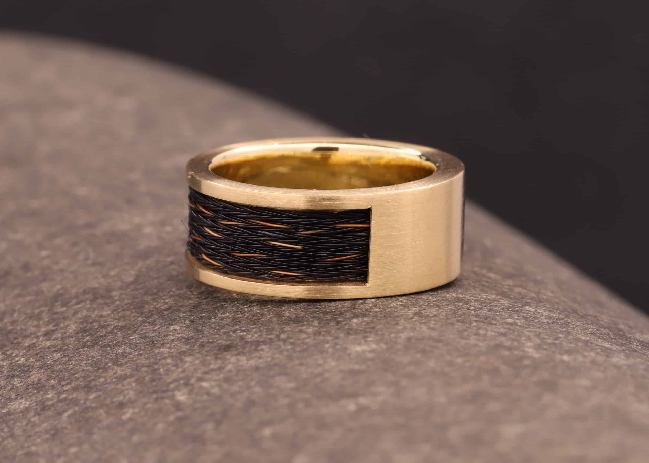 pferdehaar ring aus gelb gold schmuckgarten
