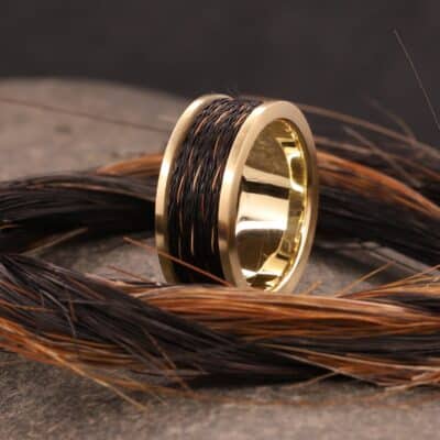 pferdehaar ring aus gelb gold schmuckgarten
