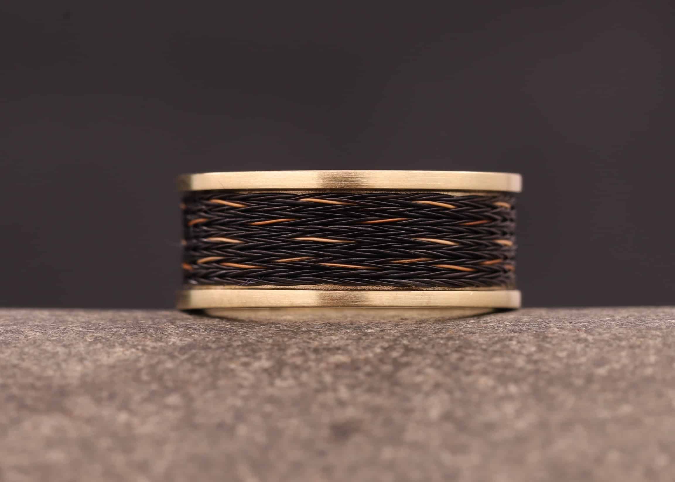 pferdehaar ring aus gelb gold schmuckgarten