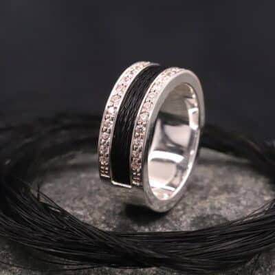Pferdehaarring 925er Silber mit Zirkonia