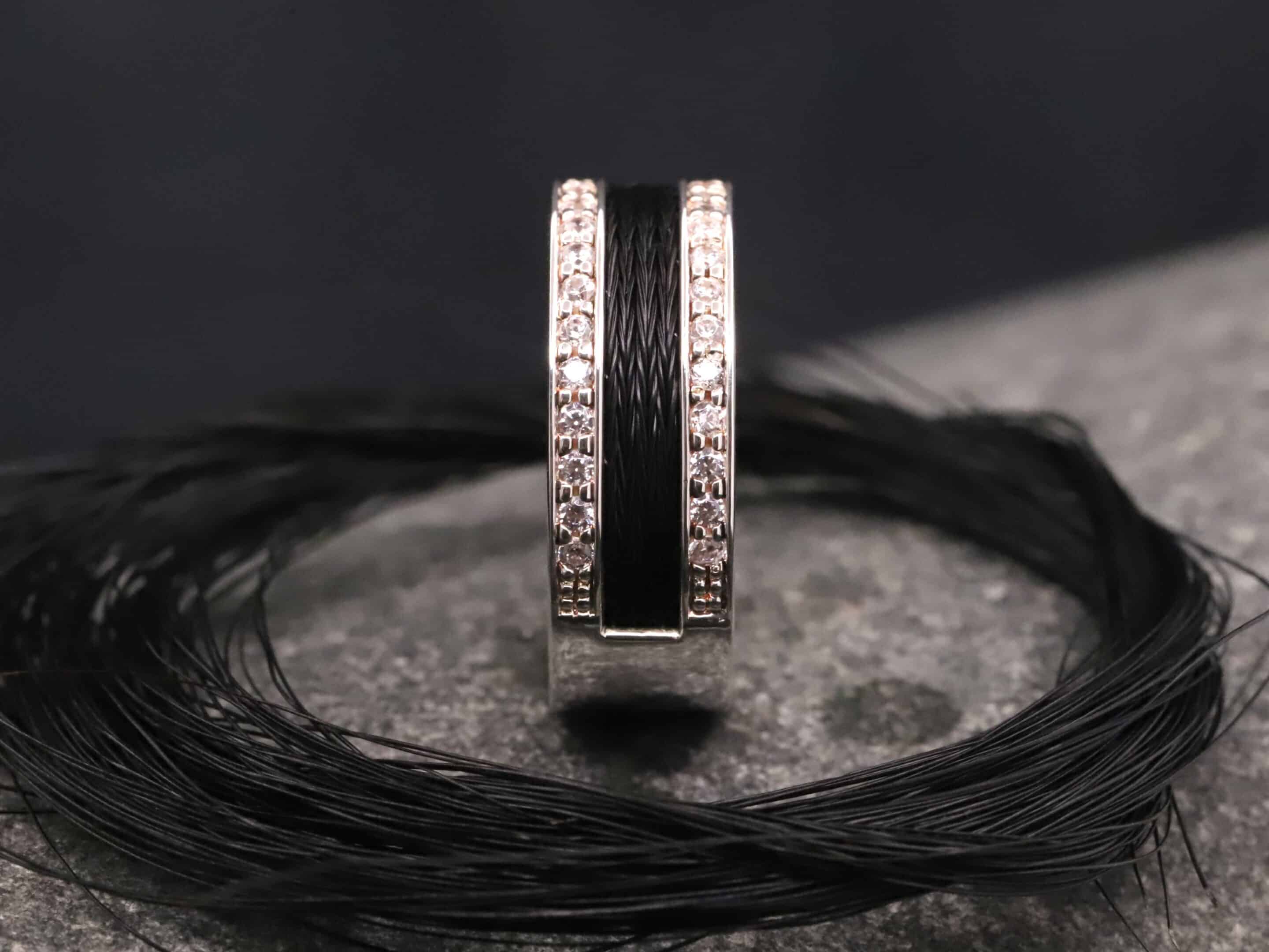 Pferdehaarring 925er Silber mit Zirkonia – Bild 2