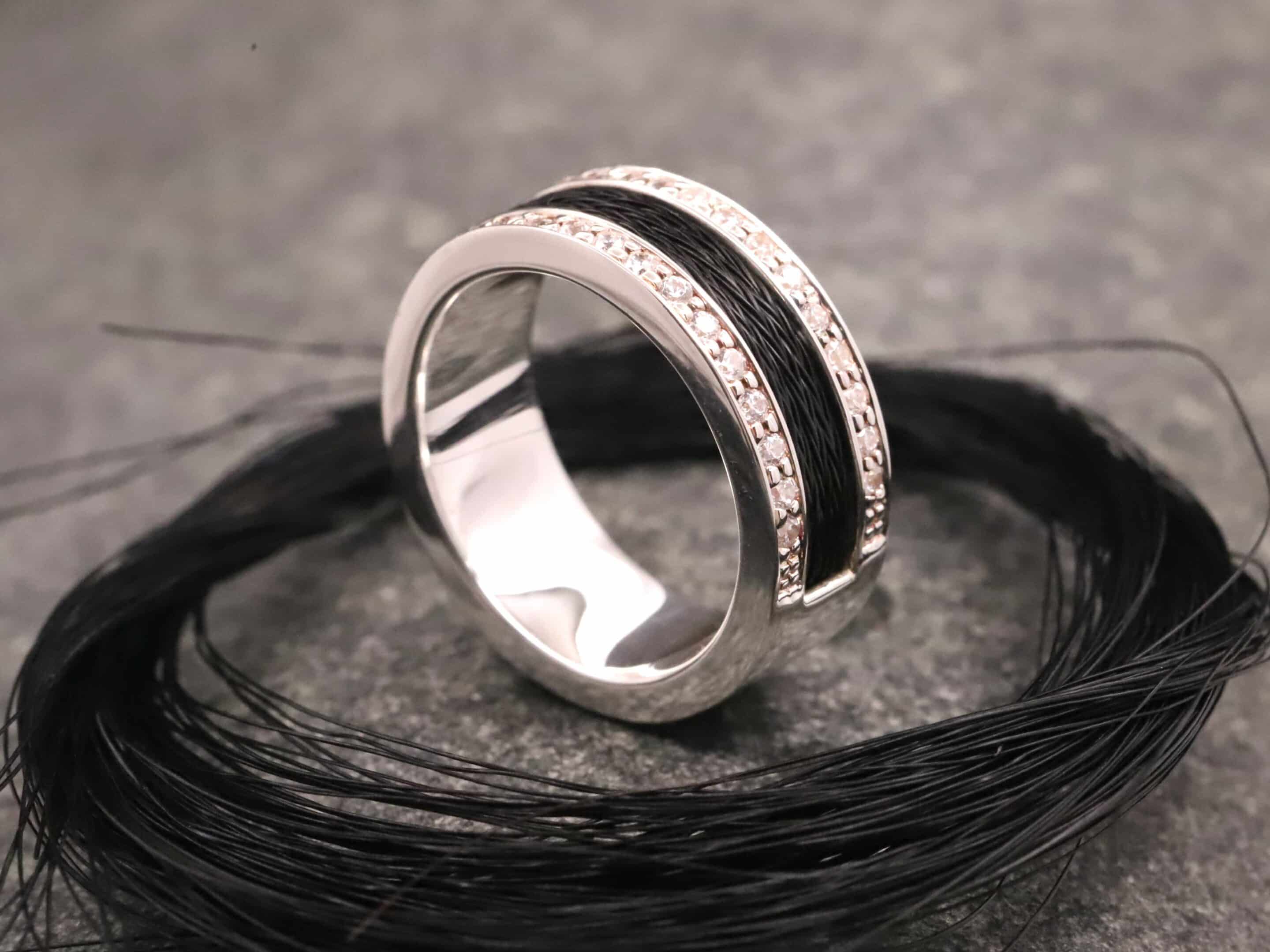 Pferdehaarring 925er Silber mit Zirkonia – Bild 3