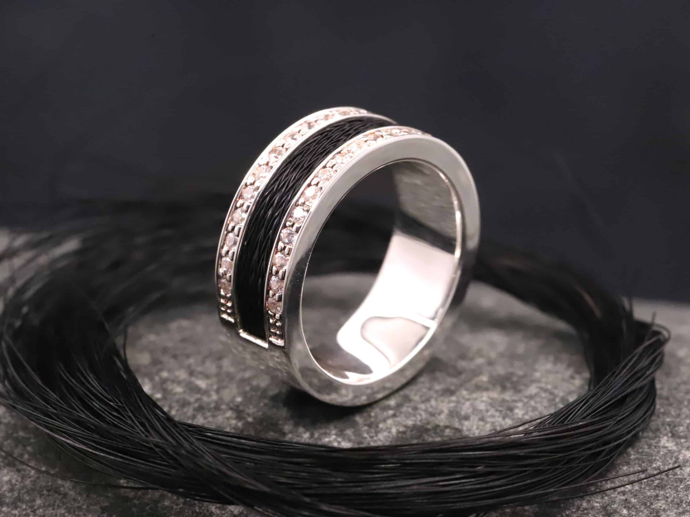 Pferdehaarring 925er Silber mit Zirkonia – Bild 4
