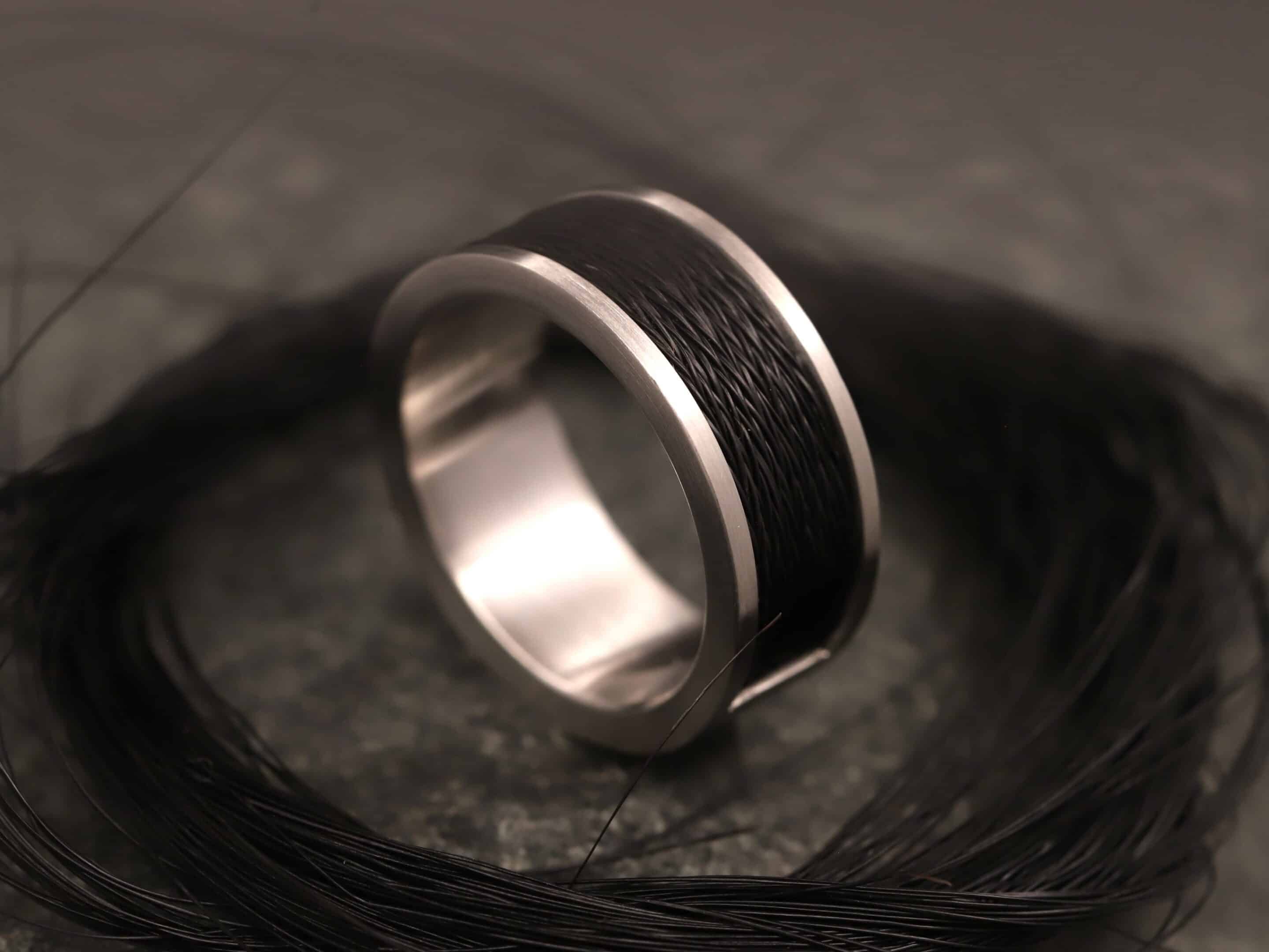 Pferdehaarring 950er Platin – Bild 5